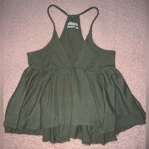 Urban Outfitters, Sage green flowy v-neck tank, Size:XS
